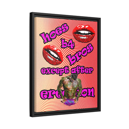 hoes b4 bros - framed canvas art (yellow-orange wave)