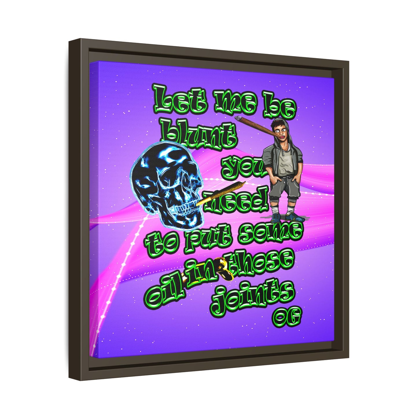 og - framed canvas art (purple-pink wave)