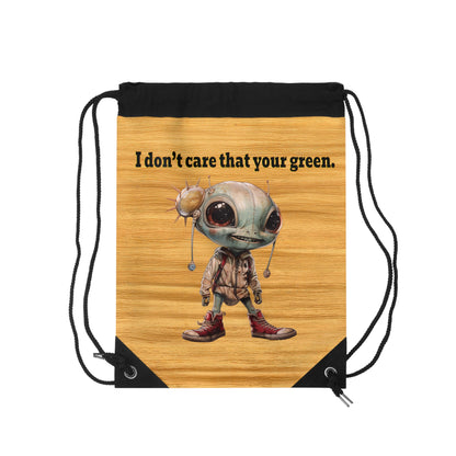 I don't care that your grey - Drawstring Bag (butterscotch wood finish)