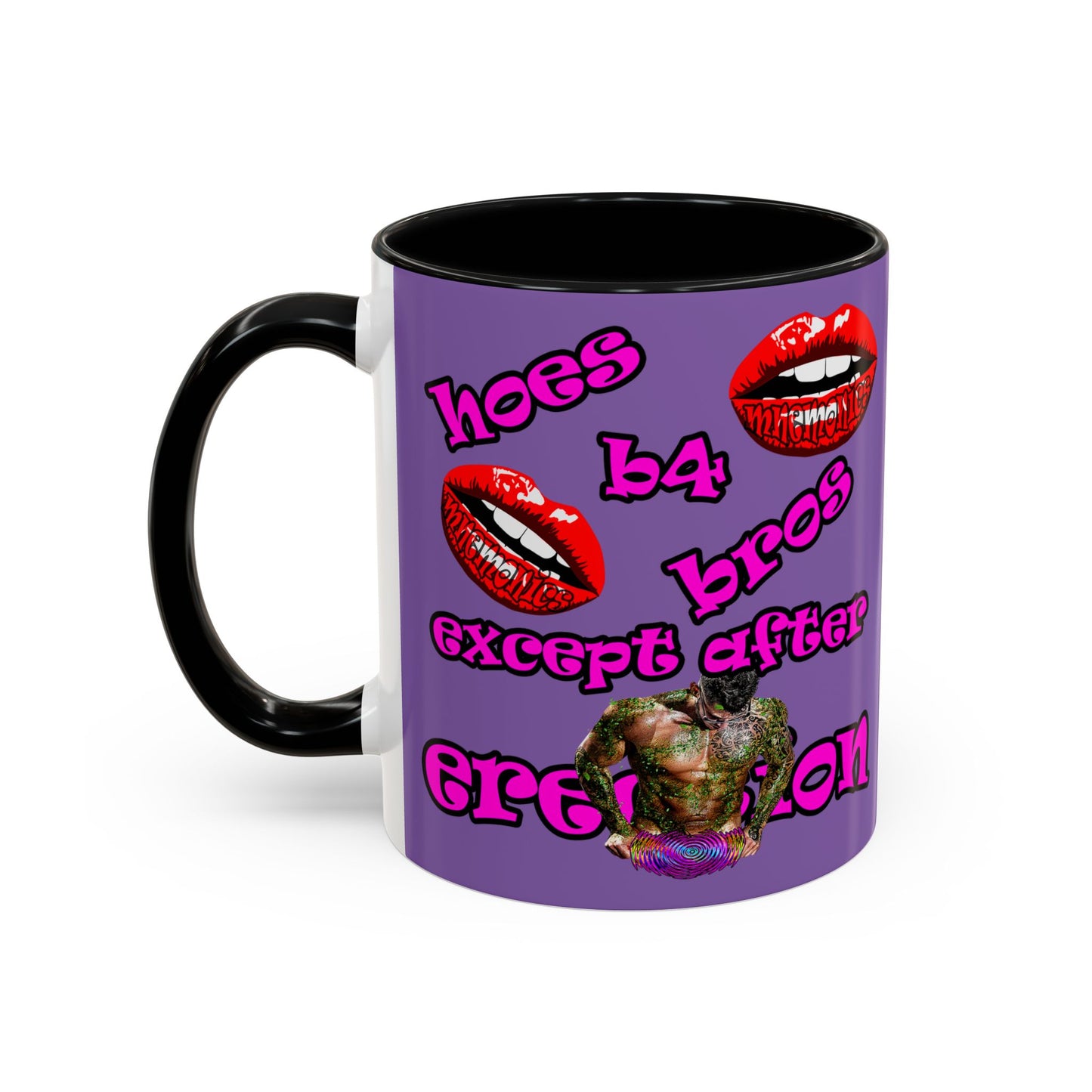 hoes b4 bros - Accent Mug (light purple)