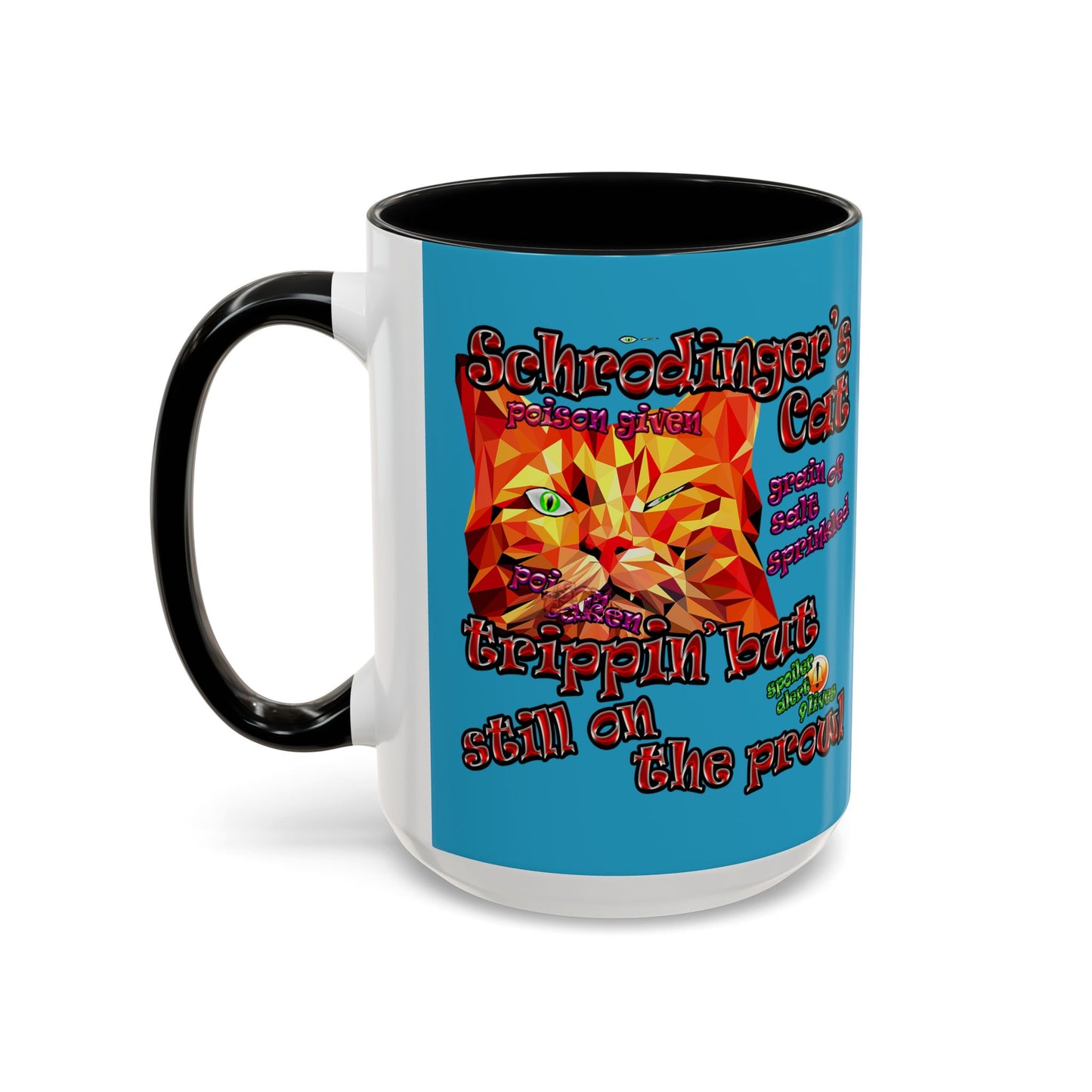 schrodinger's cat - Accent Mug (turquoise)