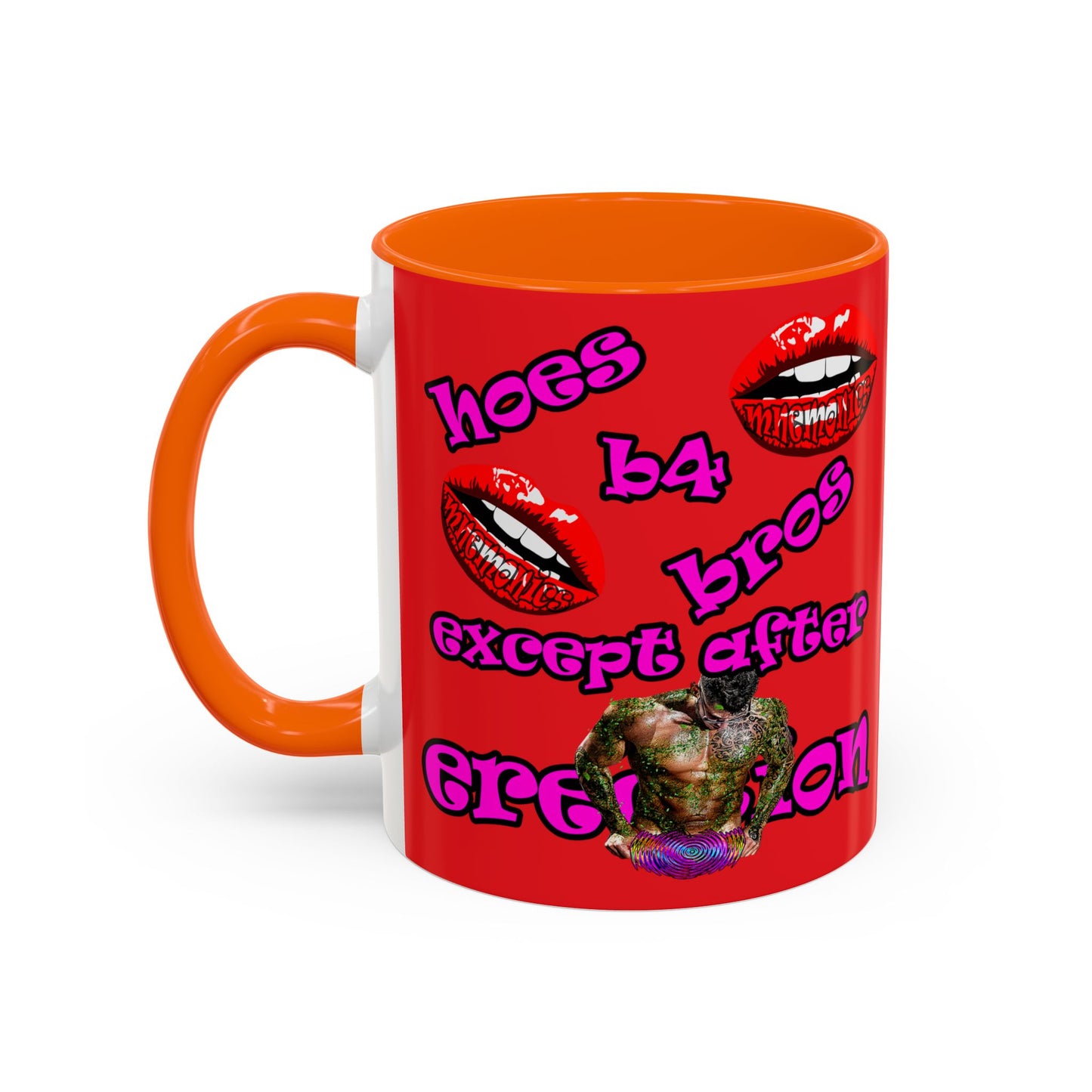 hoes b4 bros - Accent Mug (red)