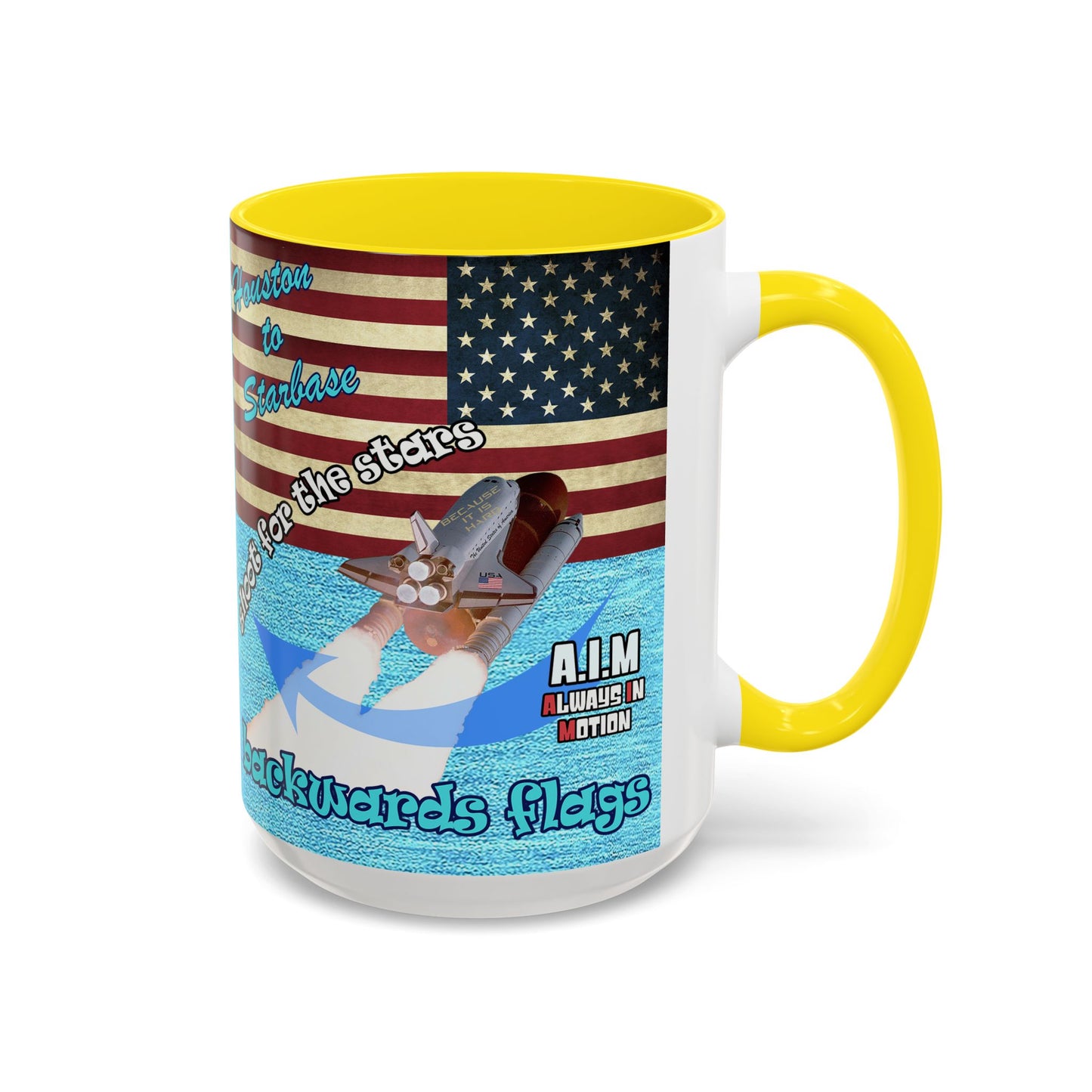 shoot for the stars - Accent Mug (faded blue)