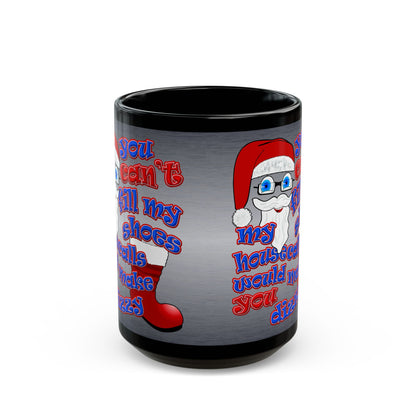 santa's shoes - Black Mug (brushed nickel)
