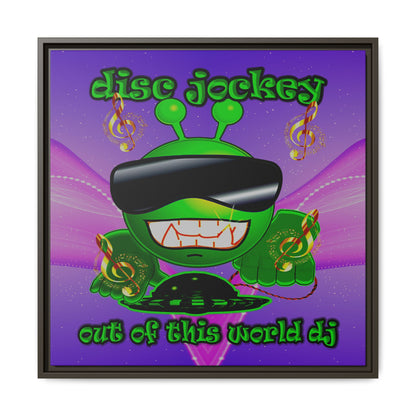 disc jockey - framed canvas art (purple-pink wave)