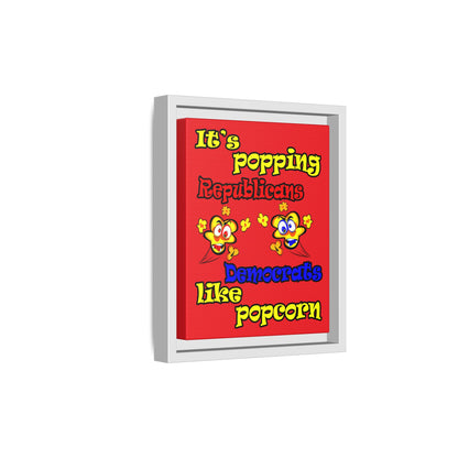 popping like popcorn - framed canvas art (red)