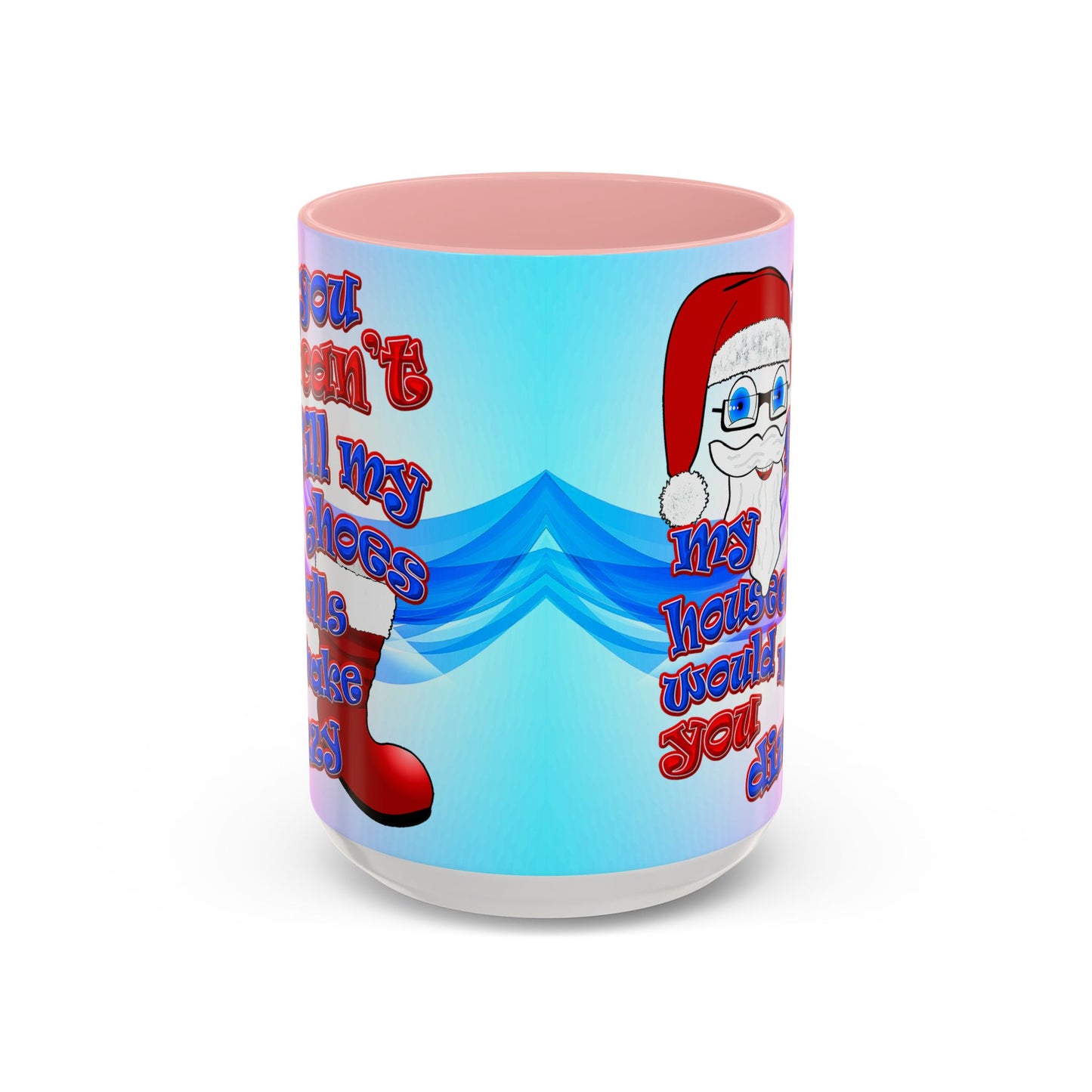 santa's shoes - Accent Mug (light blue-pink wave)