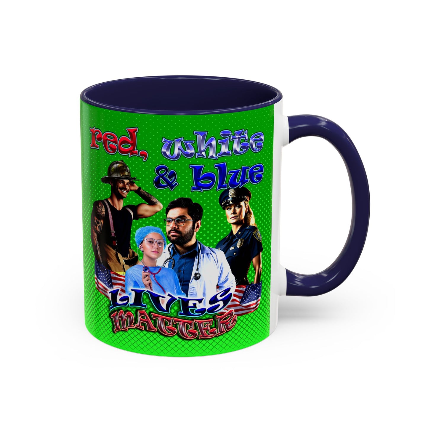 rw&b lives matter - Accent Mug (logo green)