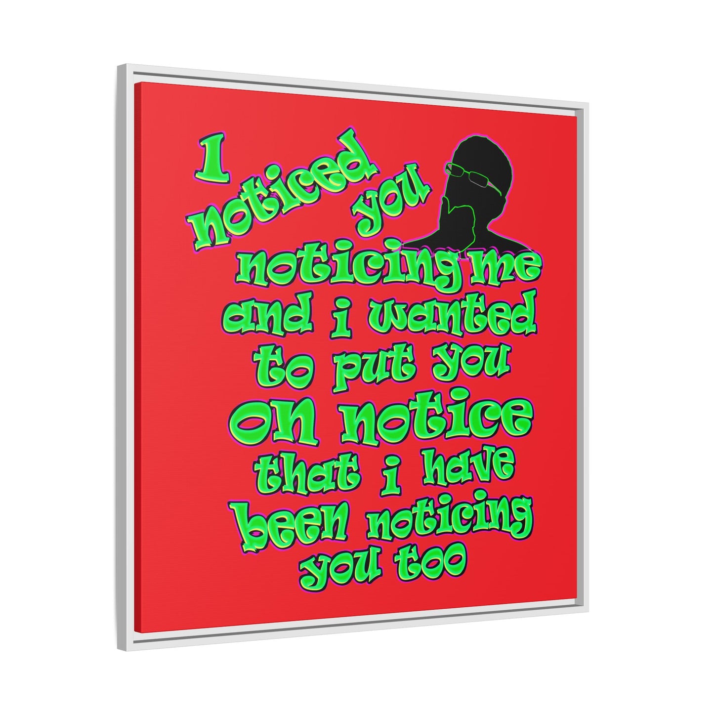noticed you noticing - framed canvas art (red)