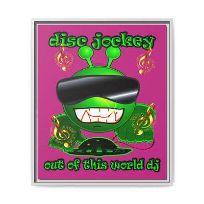 disc jockey - framed canvas art (pink)