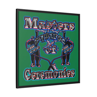 em cee squared - framed canvas art (dark green)