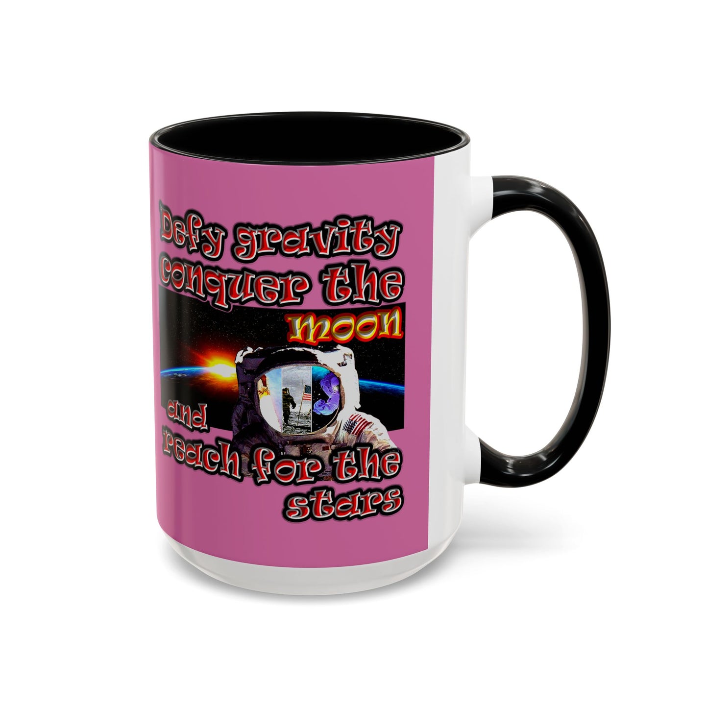 defy conquer reach - Accent Mug (light pink)