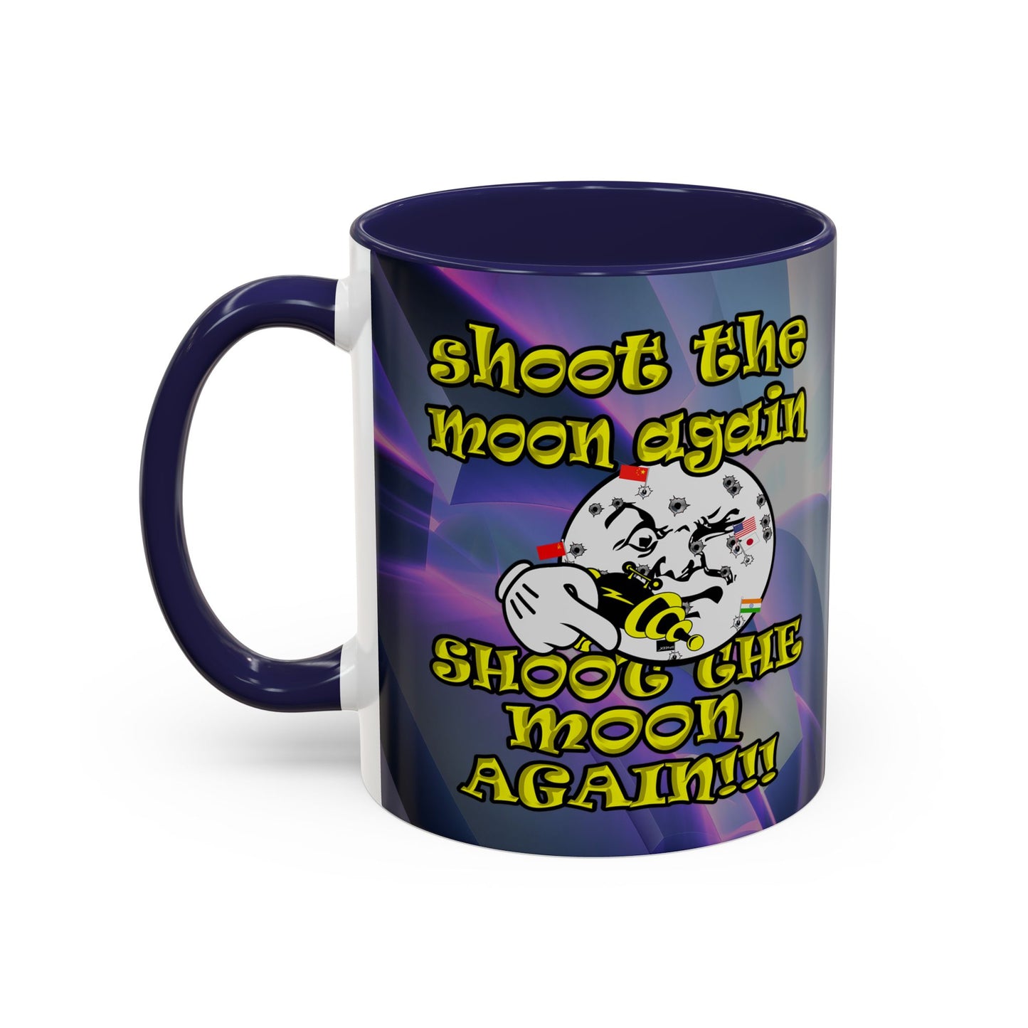 shoot the moon again - Accent Mug (grey-pink wave)