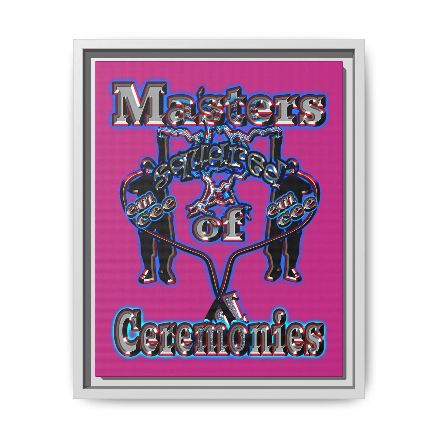 em cee squared - framed canvas art (pink)