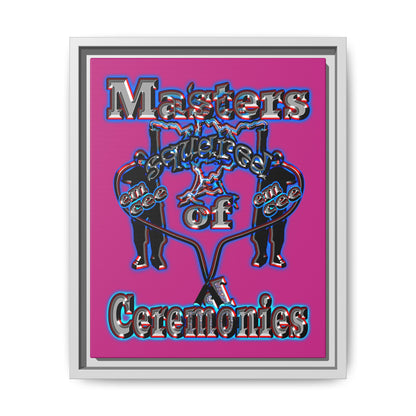 em cee squared - framed canvas art (pink)
