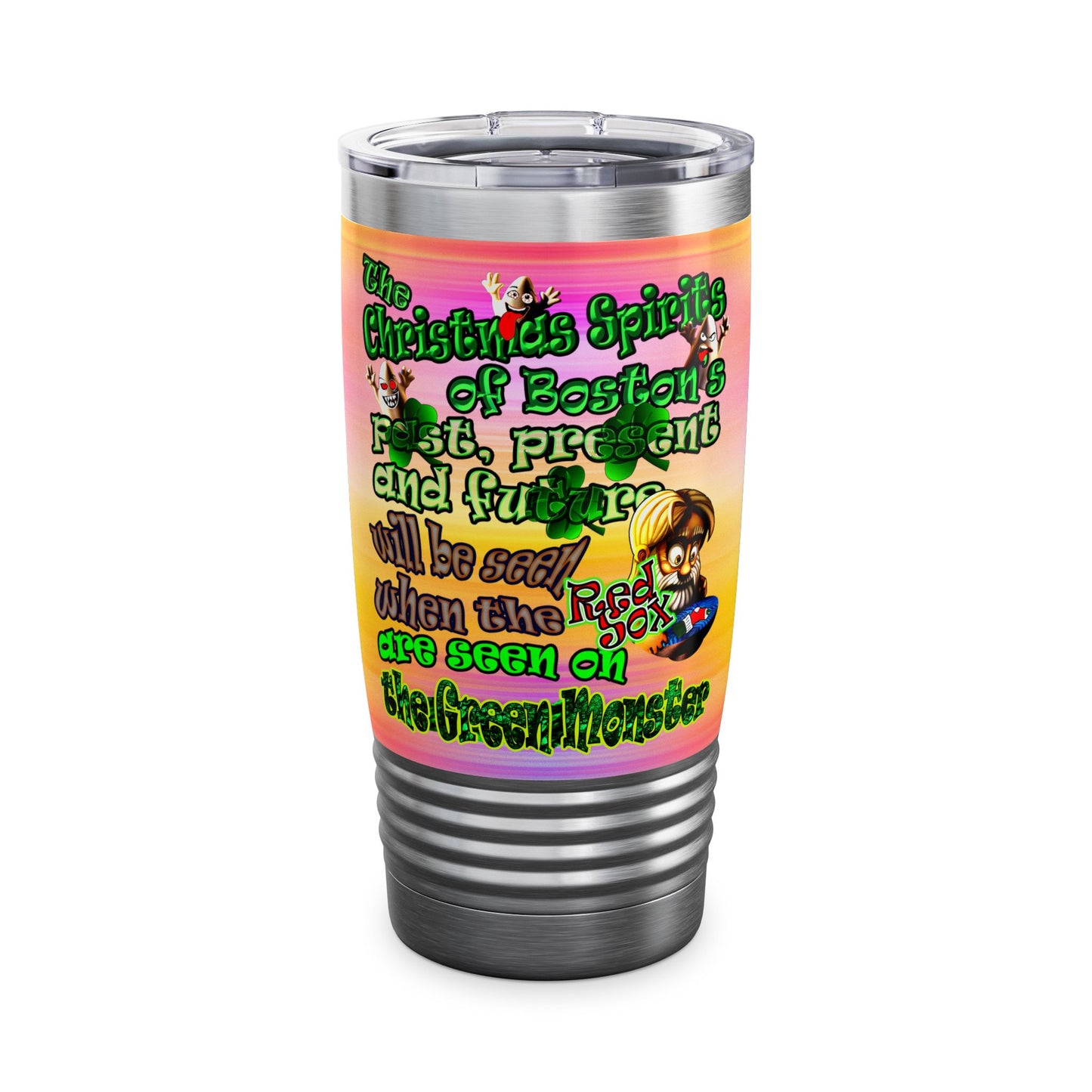 christmas spirits of boston - Ringneck Tumbler, 20oz (color blur)