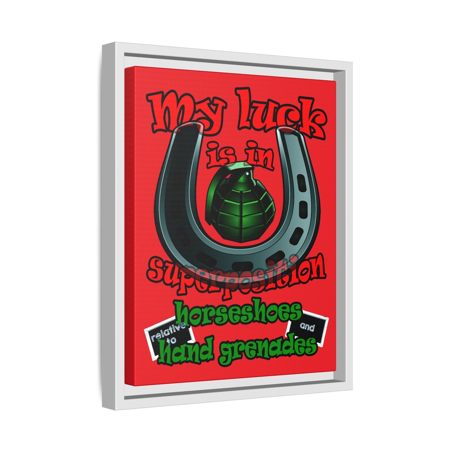 my luck - framed canvas art (red)