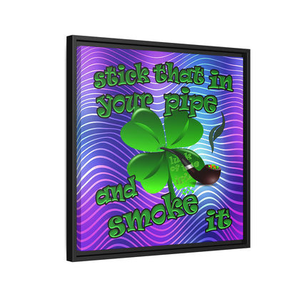 stick that in your pipe and smoke it - framed canvas art (purple wave)