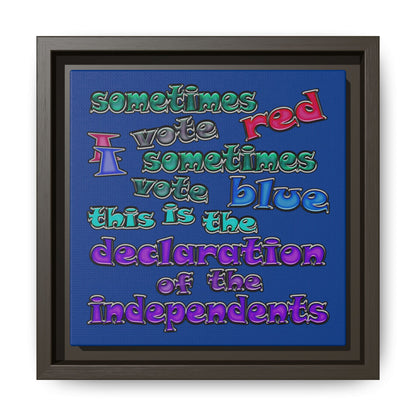 declaration of the independents - framed canvas art (dark blue)