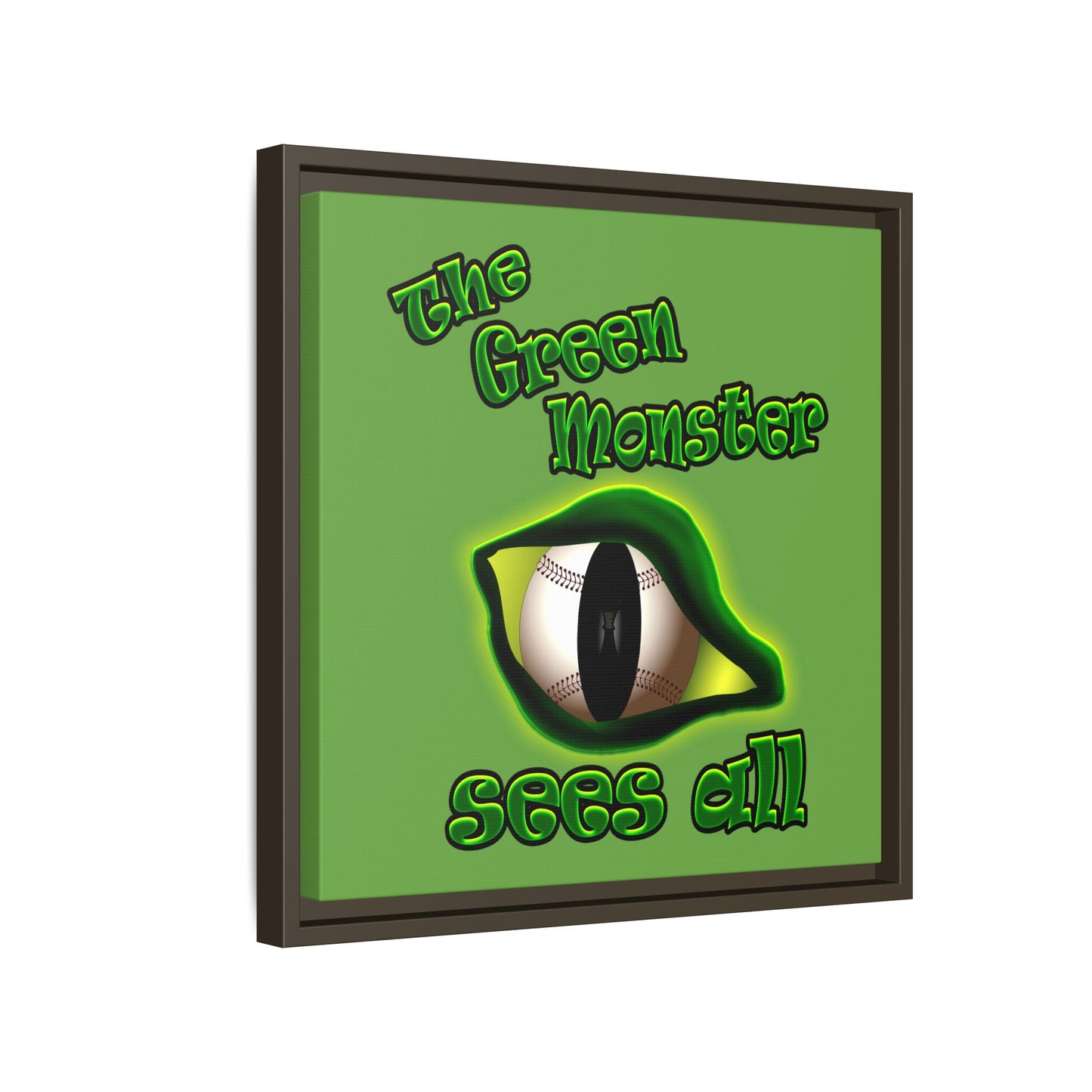green monster - framed canvas art (green)