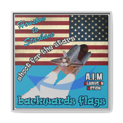 shoot for the stars - framed canvas art (turquoise)