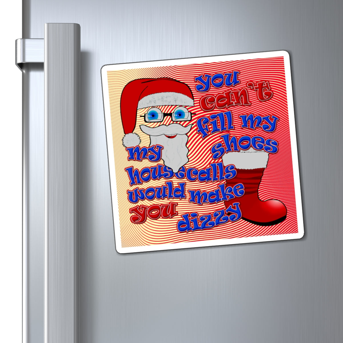 santa's shoes - Magnets - (yellow-orange wave)