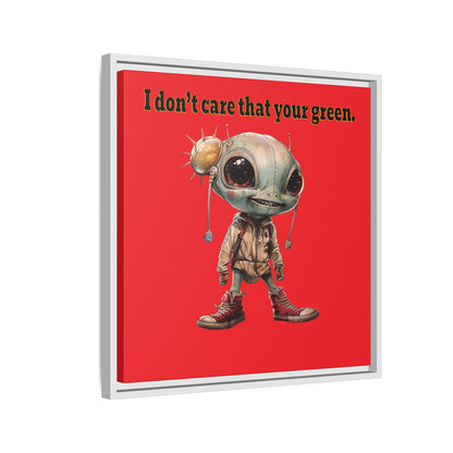 I don't care that your green - framed canvas art (red)