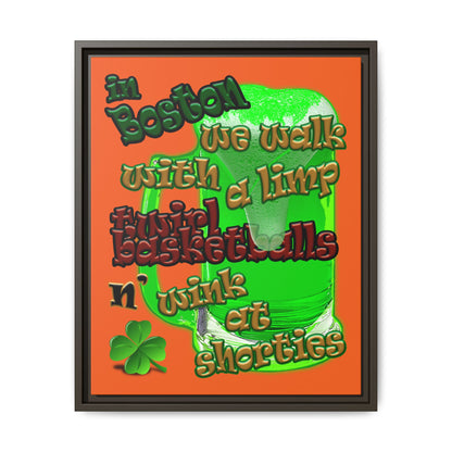 celtics logo - framed canvas art (orange)