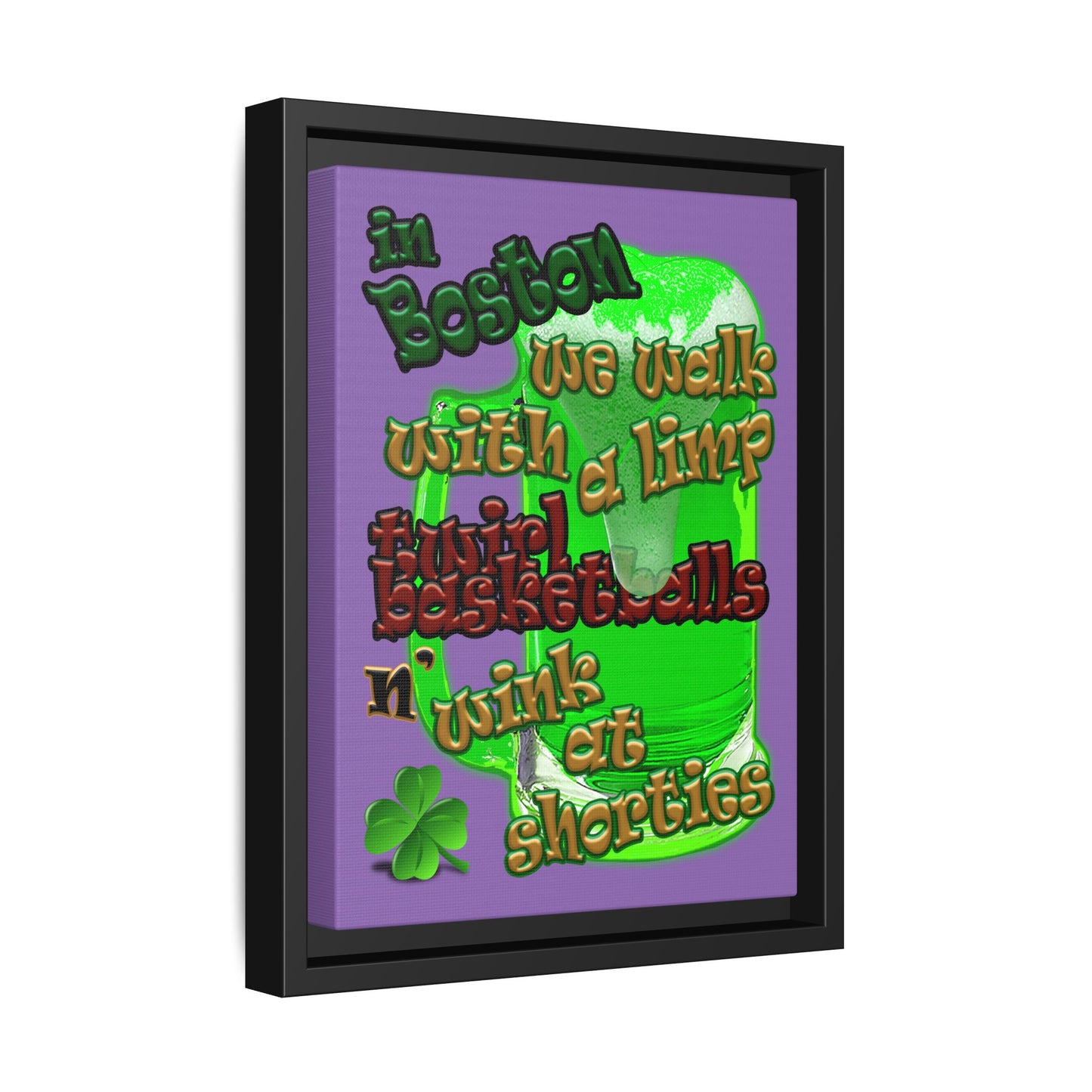 celtics logo - framed canvas art (light purple)