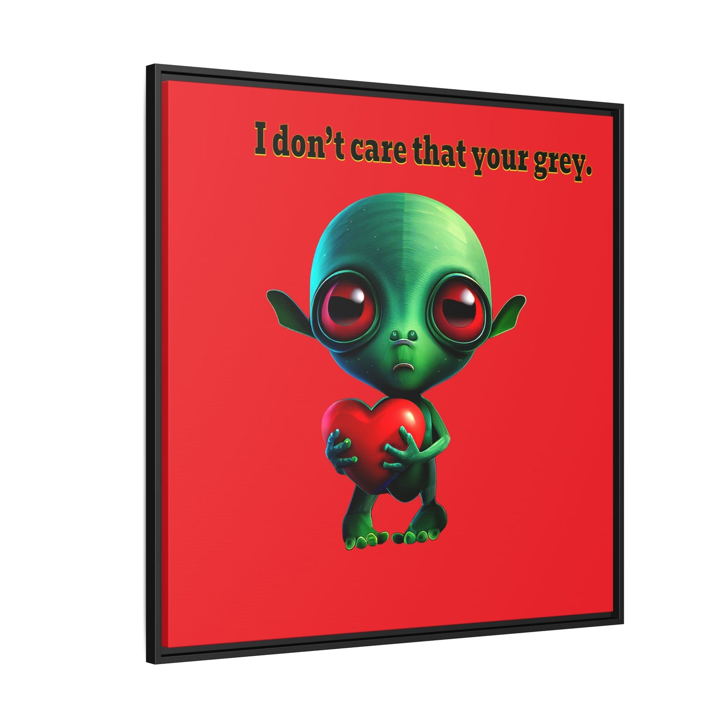 I don't care that your grey - framed canvas art (red)