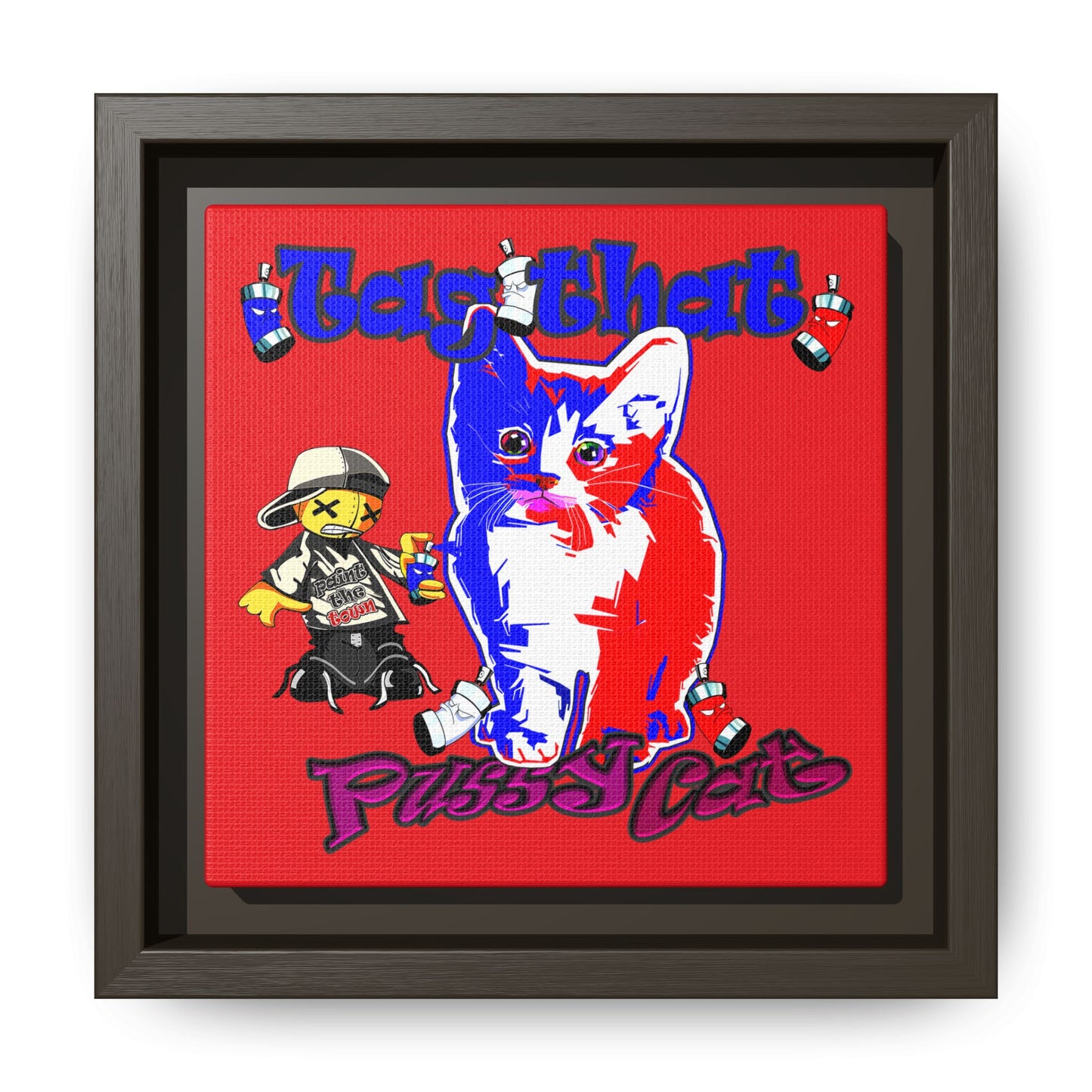 tag that - framed canvas art (red)