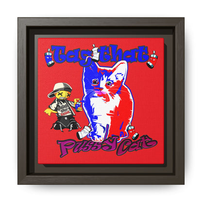 tag that - framed canvas art (red)