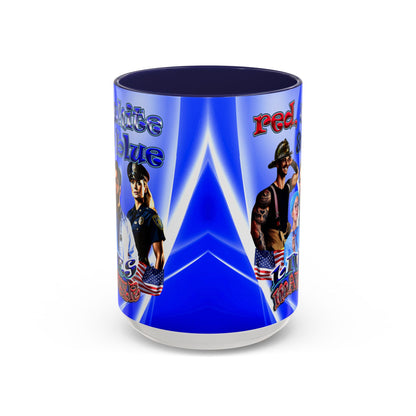 rw&b lives matter - Accent Mug (blue-white wave)