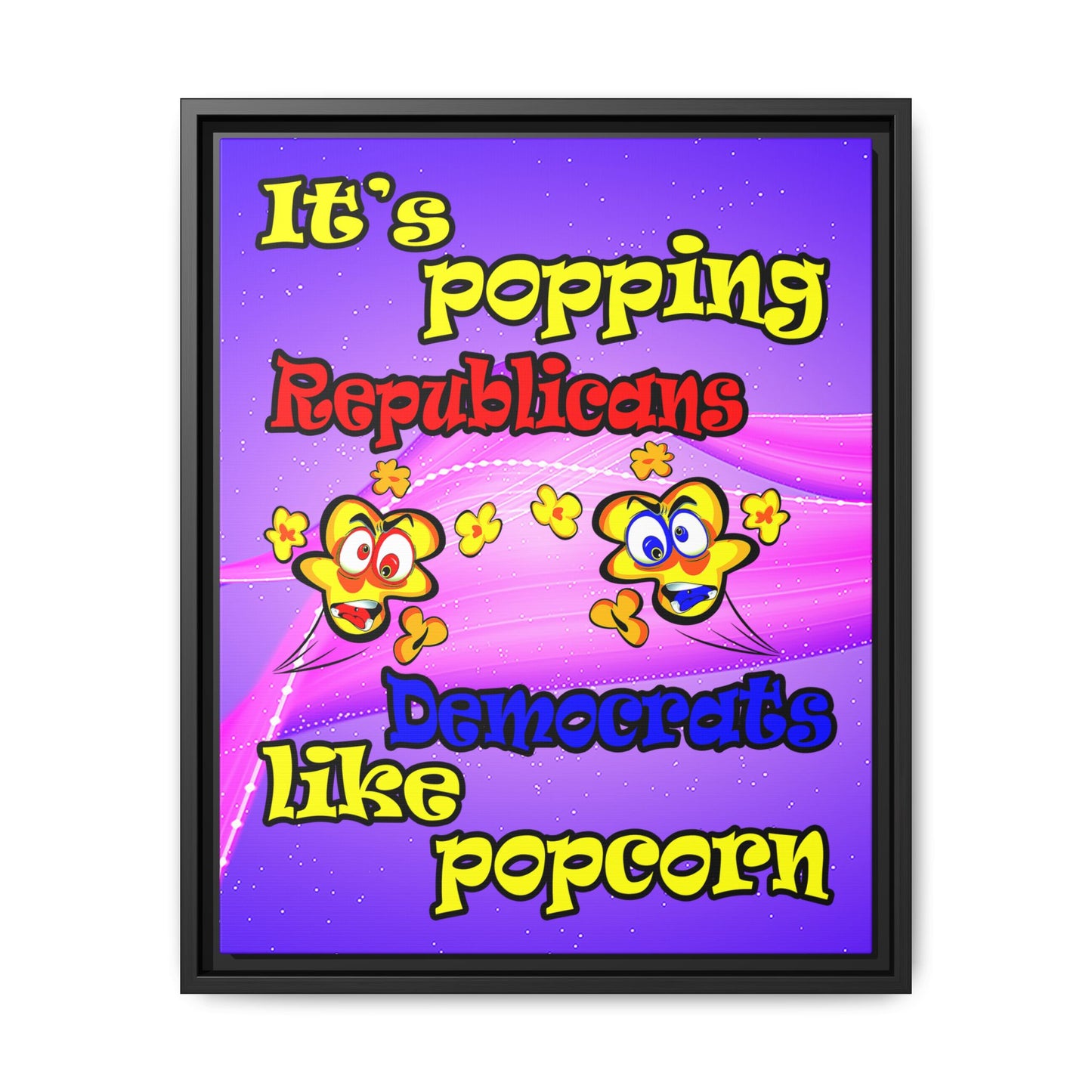 popping like popcorn - framed canvas art (purple-pink wave)
