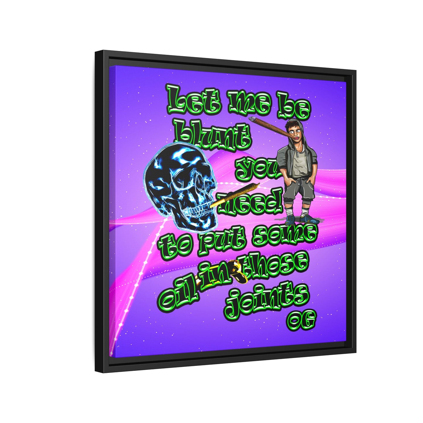 og - framed canvas art (purple-pink wave)