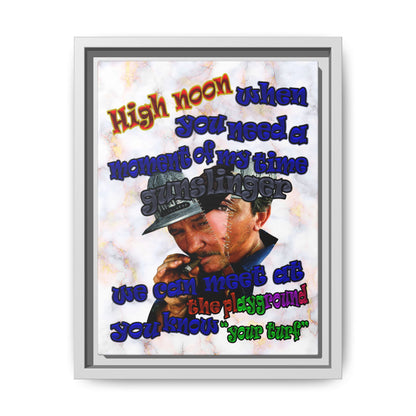 high noon - framed canvas art (white marble)
