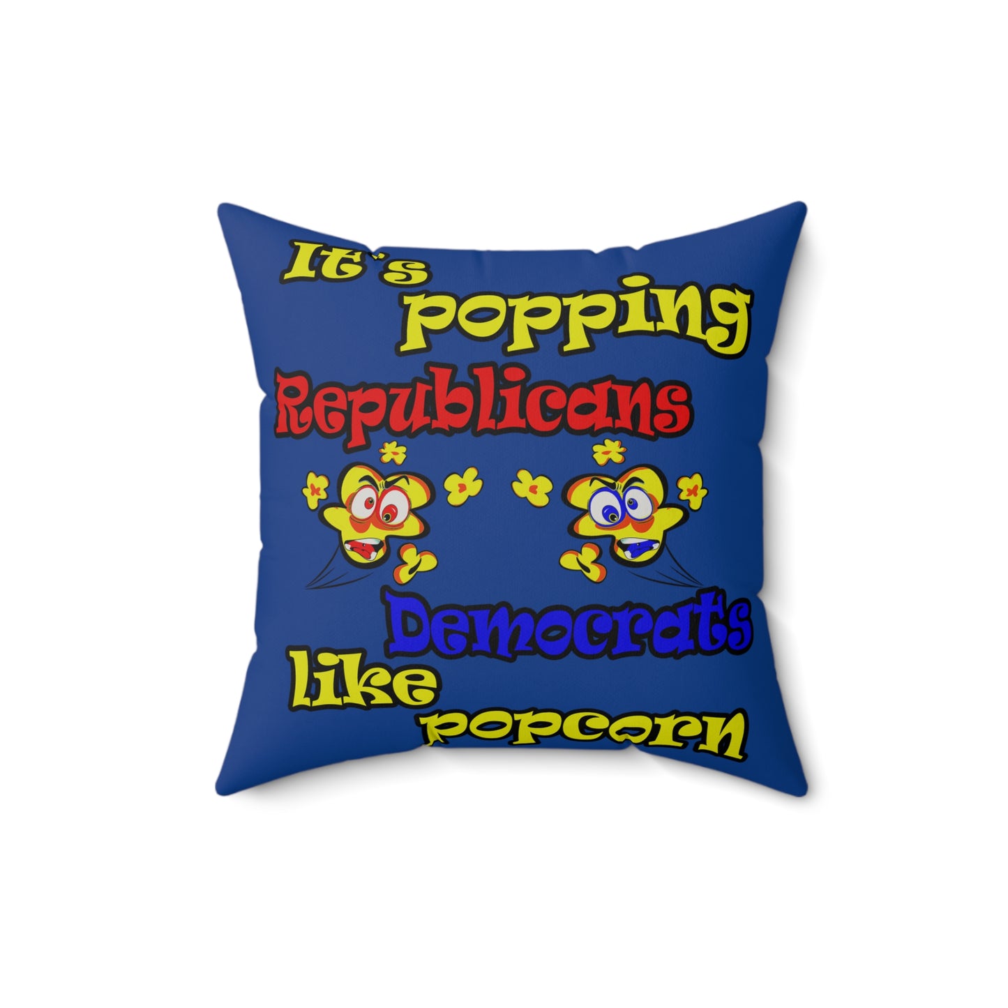 popping like popcorn - Faux Suede Square Pillow - (dark blue)