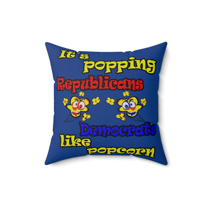 popping like popcorn - Faux Suede Square Pillow - (dark blue)
