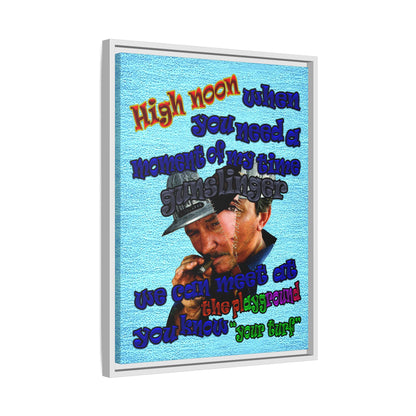 high noon - framed canvas art (faded blue)