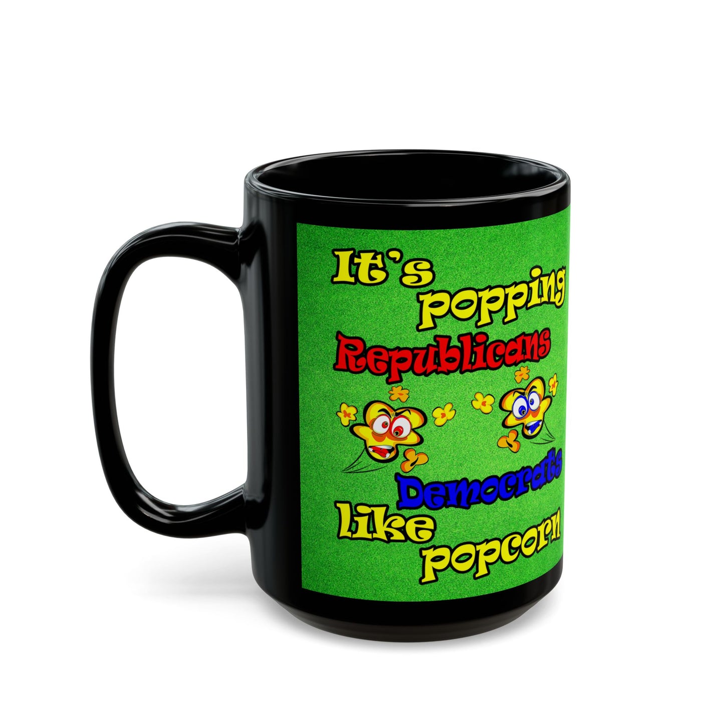 popping like popcorn - Black Mug (green turf)
