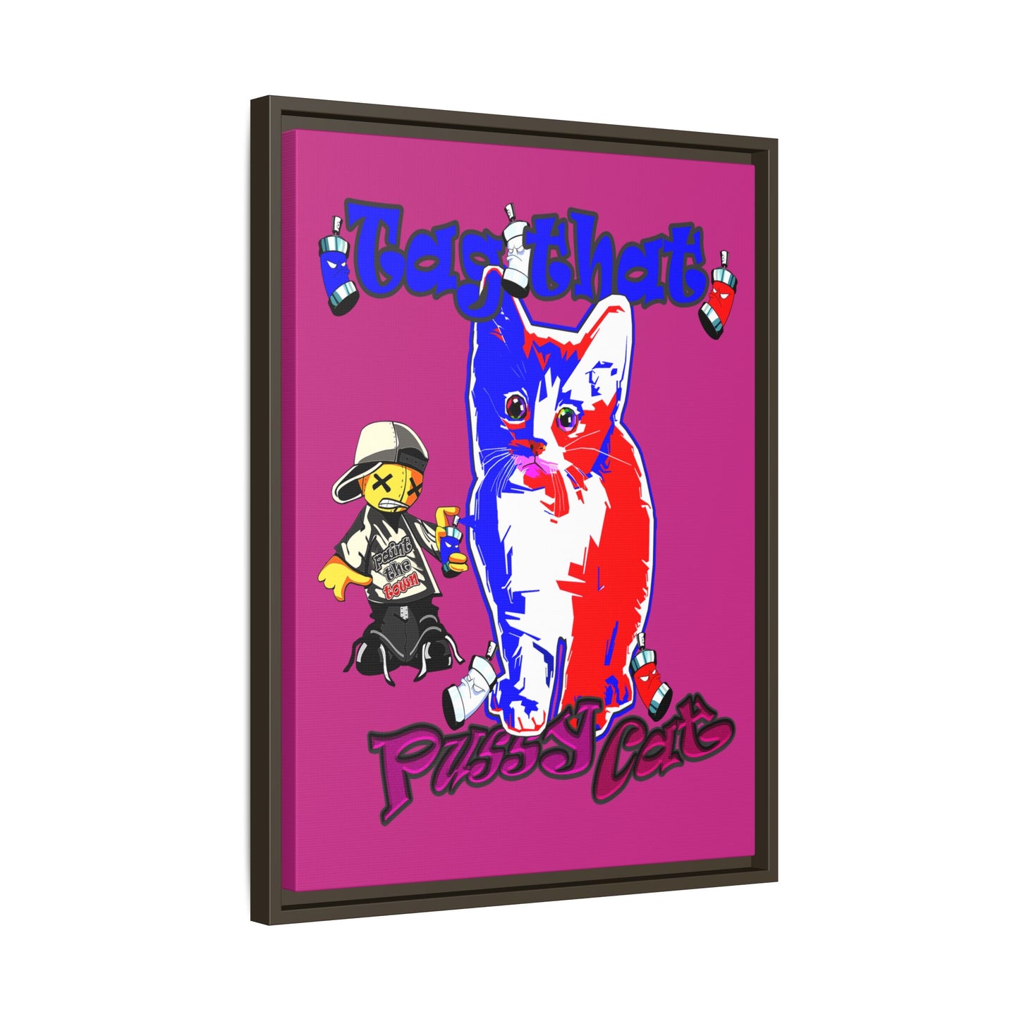 tag that - framed canvas art (pink)