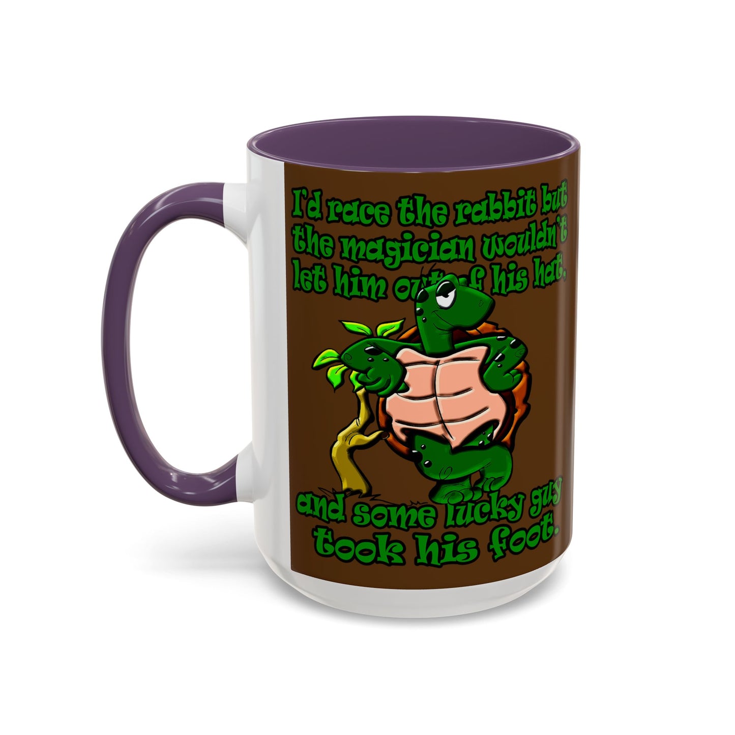turtle race - Accent Mug (brown)