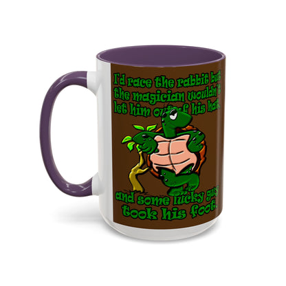 turtle race - Accent Mug (brown)