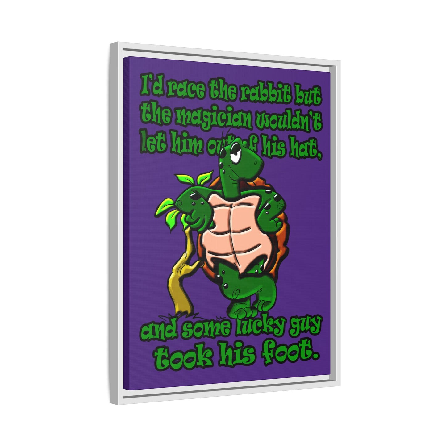 turtle race - framed canvas art (purple)