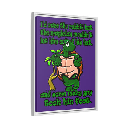 turtle race - framed canvas art (purple)