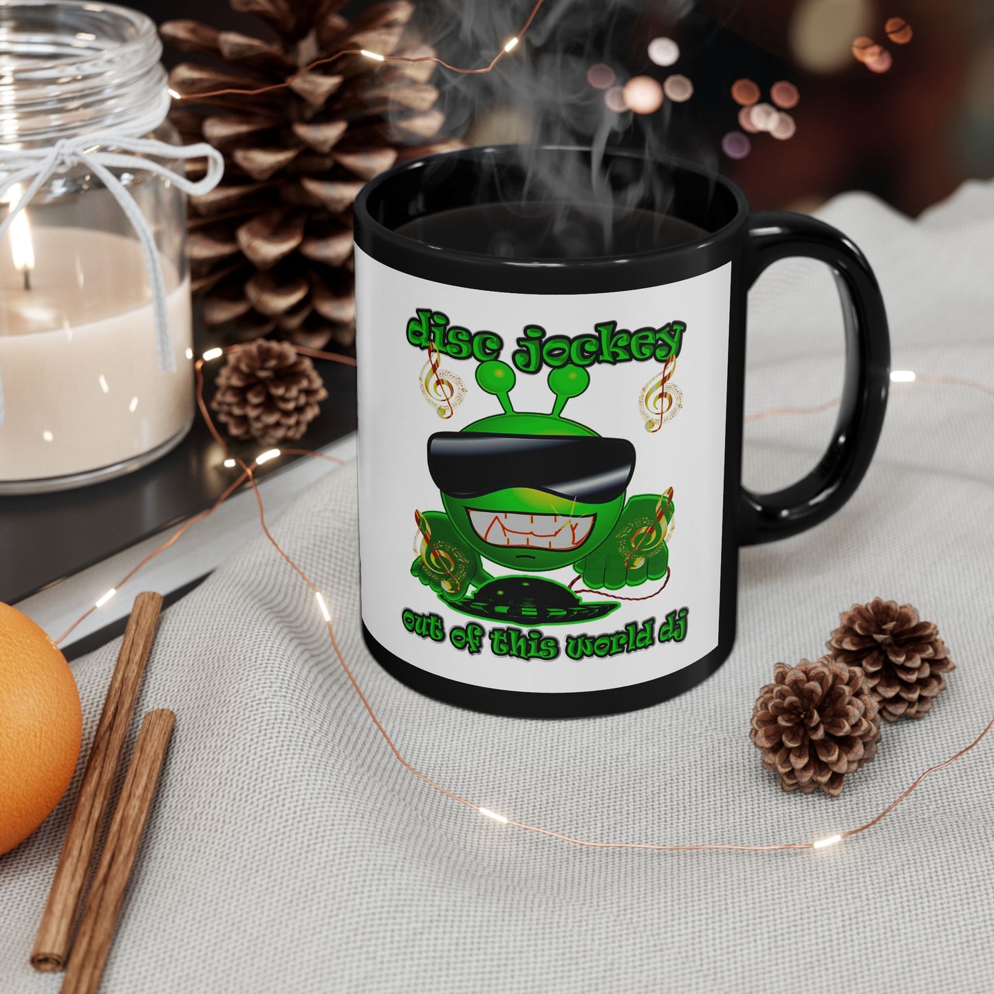 disc jockey - Black Mug (white)
