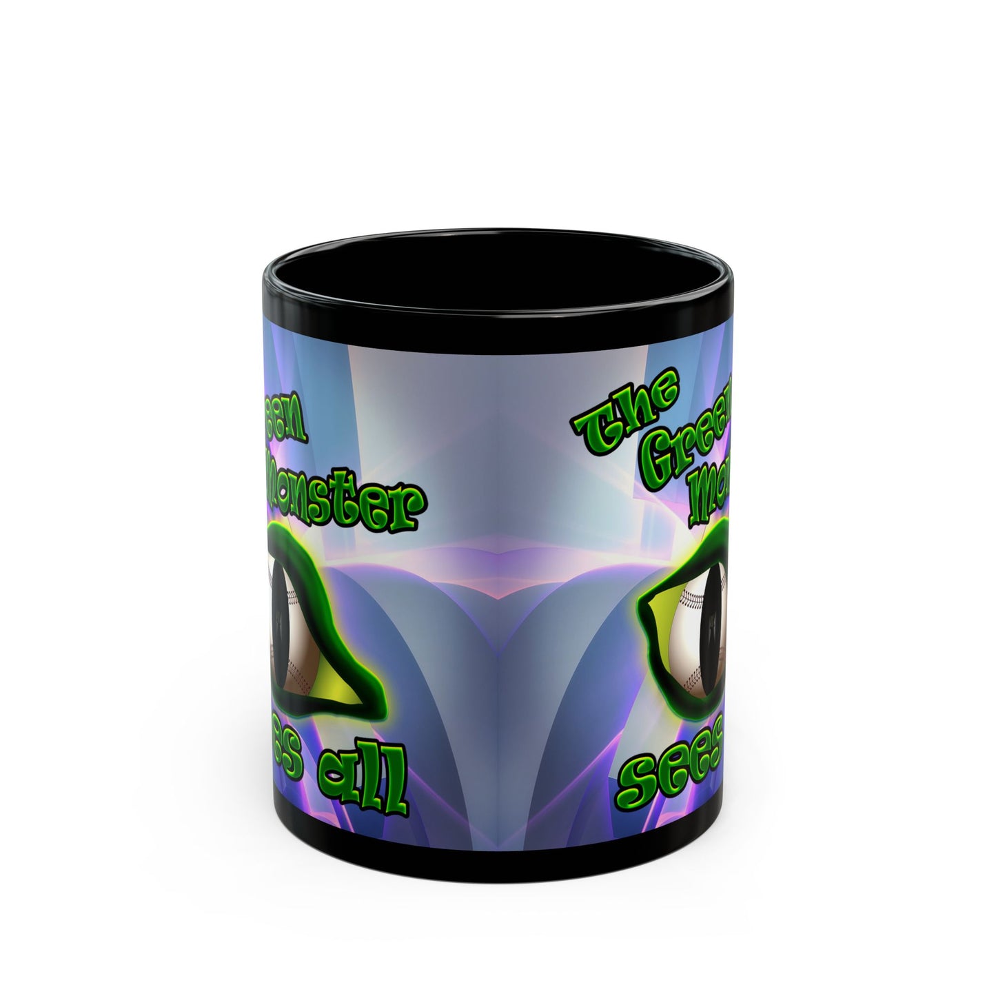 green monster - Black Mug (grey-pink wave)