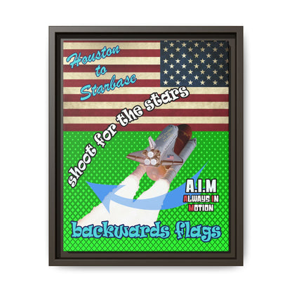 shoot for the stars - framed canvas art (logo green)