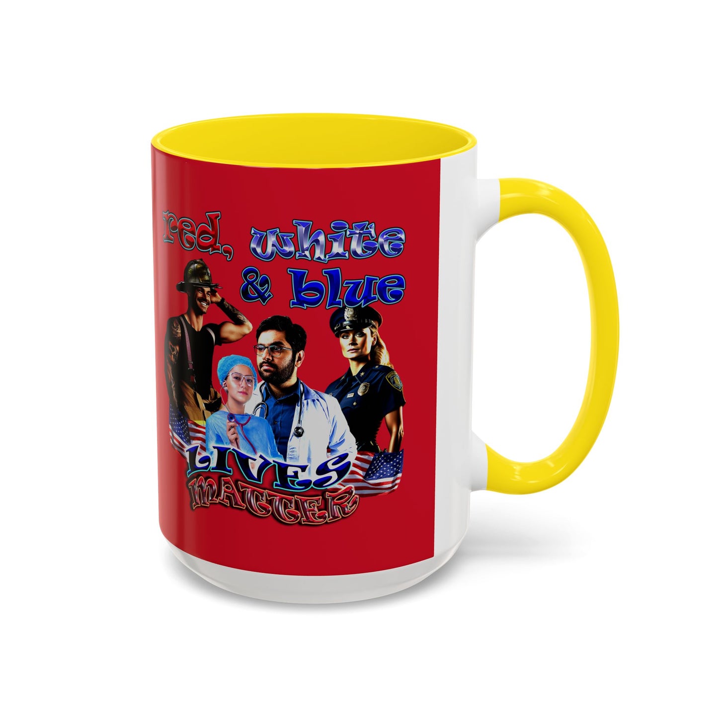 rw&b lives matter - Accent Mug (dark red)