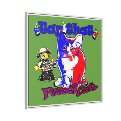 tag that - framed canvas art (green)